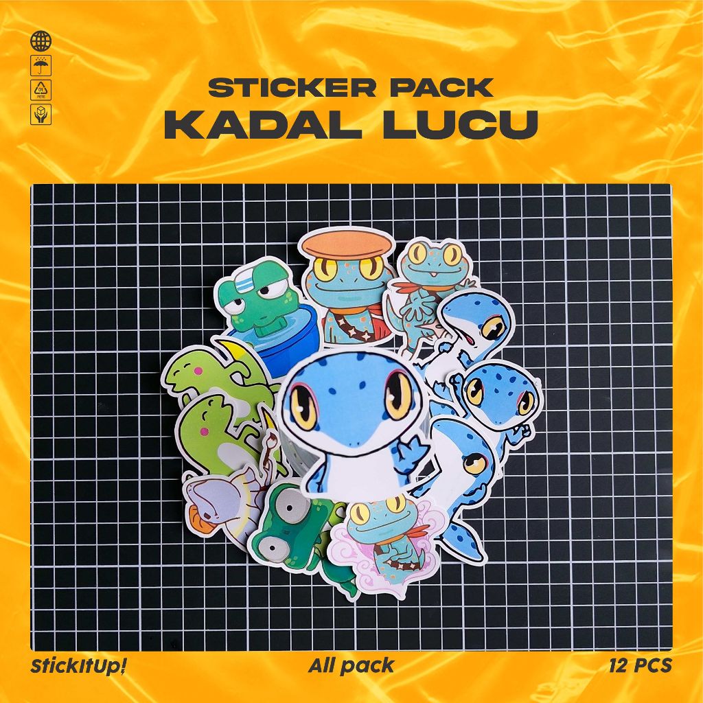 

COD✨ StickitUp Stiker Pack Kadal Lucu Untuk Koper Laptop Skateboard