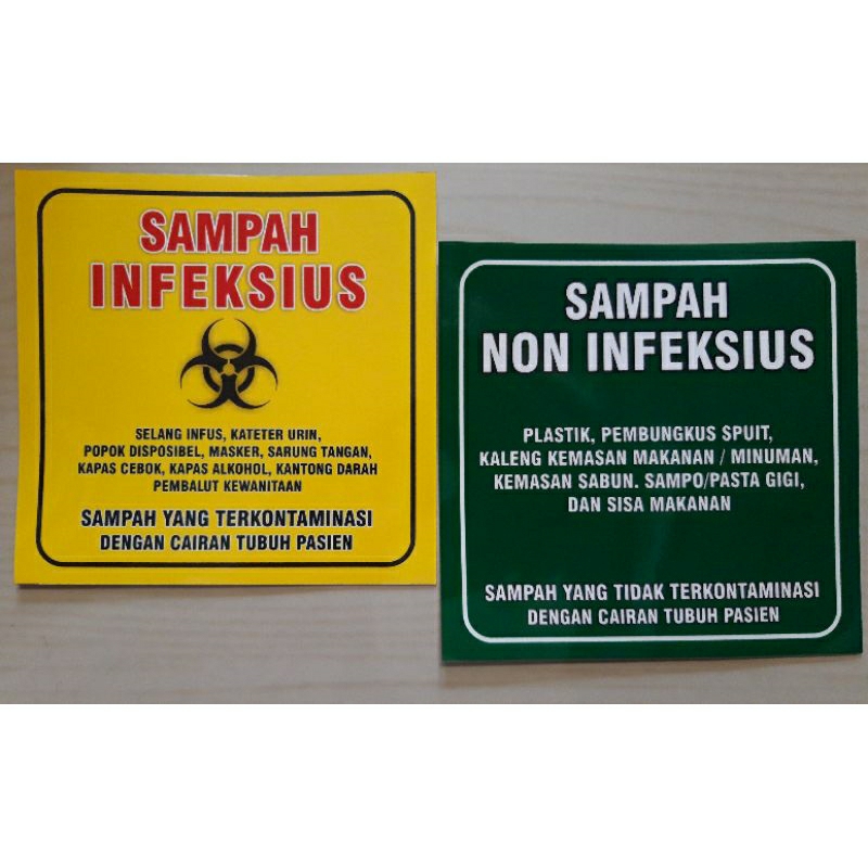 stiker sampah infeksius| non infeksius