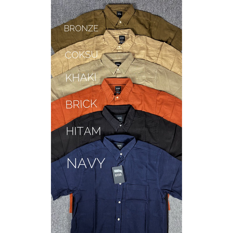 KEMEJA COWOK POLOS LINEN BY S 135 ORIGINAL PART 1