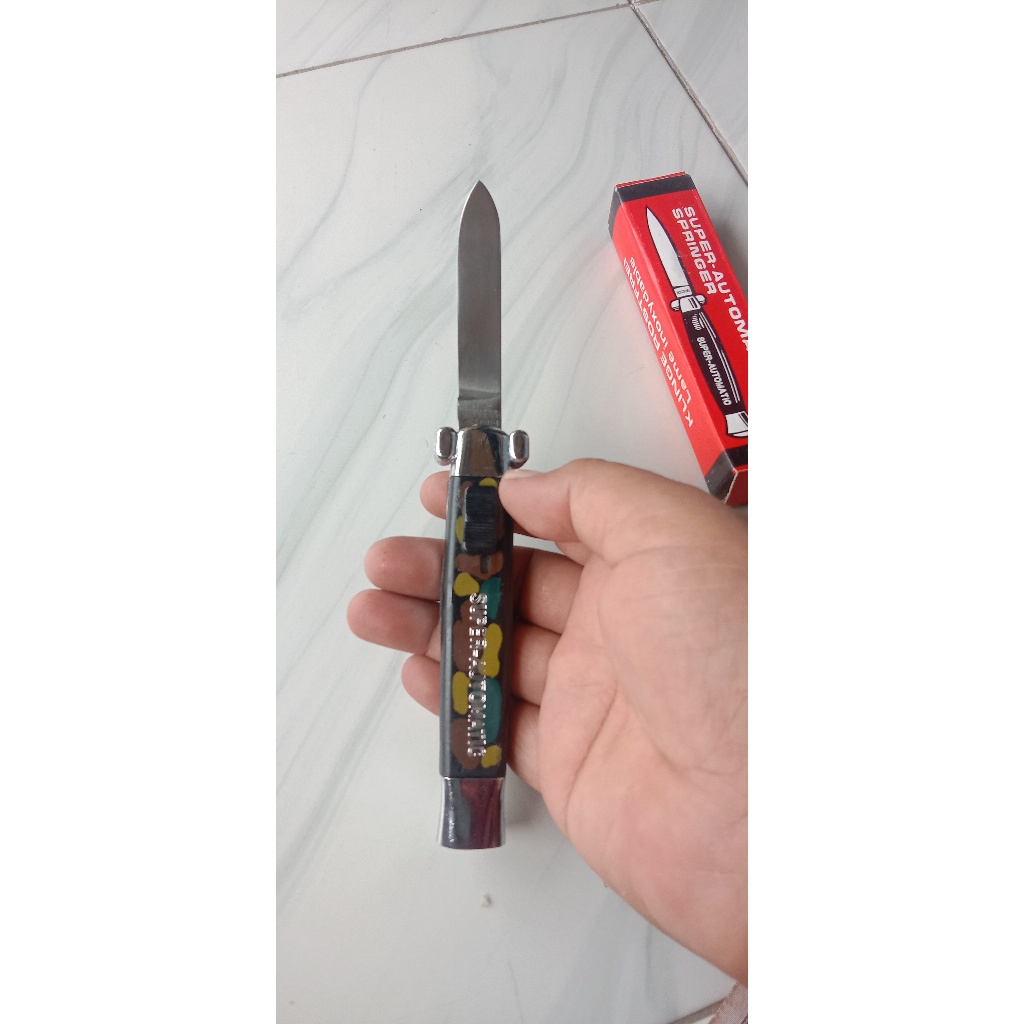 Pisau dapur otomatis on off bahan stainless anti karat tebal