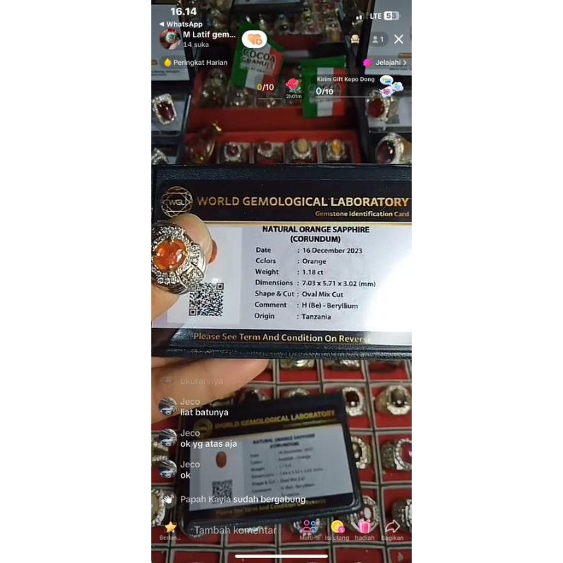 natural asli batu permata