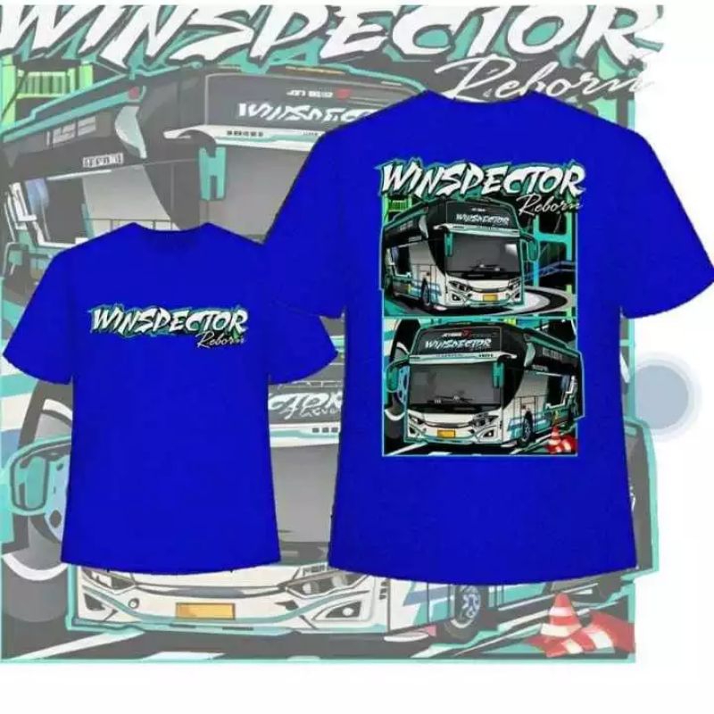 Kaos Anak Bus Mania Winspector Rebons Gratis Sticker 1-13Tahun