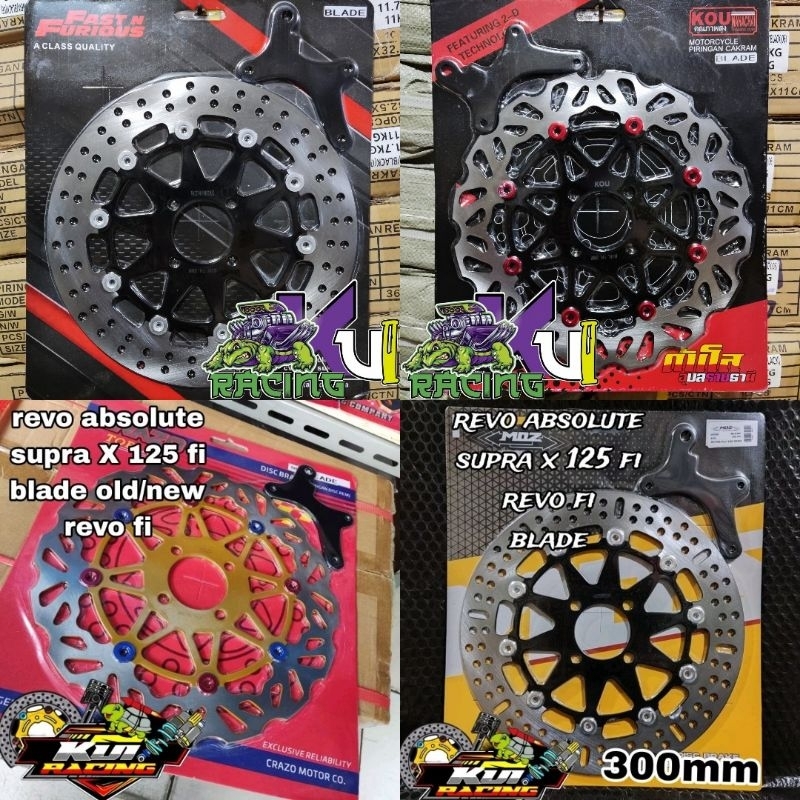 cakram piringan disc depan lebar 300mm plus breket MOZ KUO CRAZO HONDA revo absolute blade revo fi s
