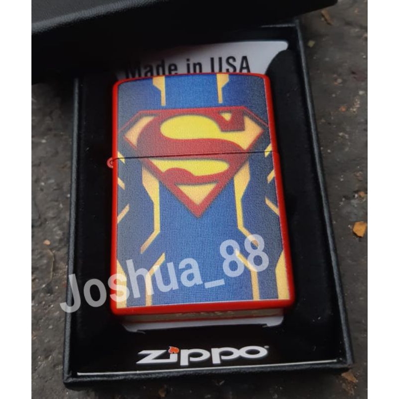 Korek Api Zippo Custom Uv Printing Superman Red Premium