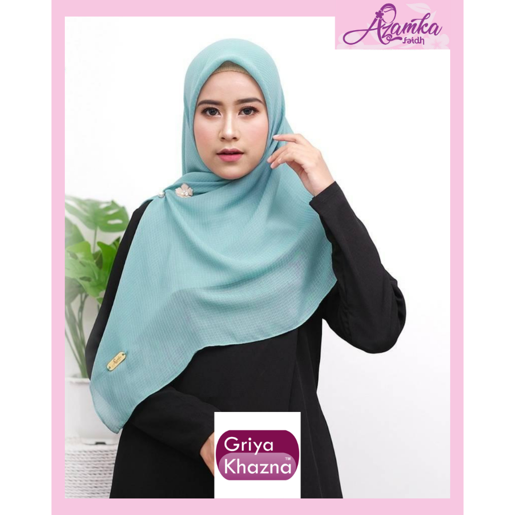 AZAMKA JILBAB KERUDUNG SEGI EMPAT KIARA SCARF GRATIS BROSS