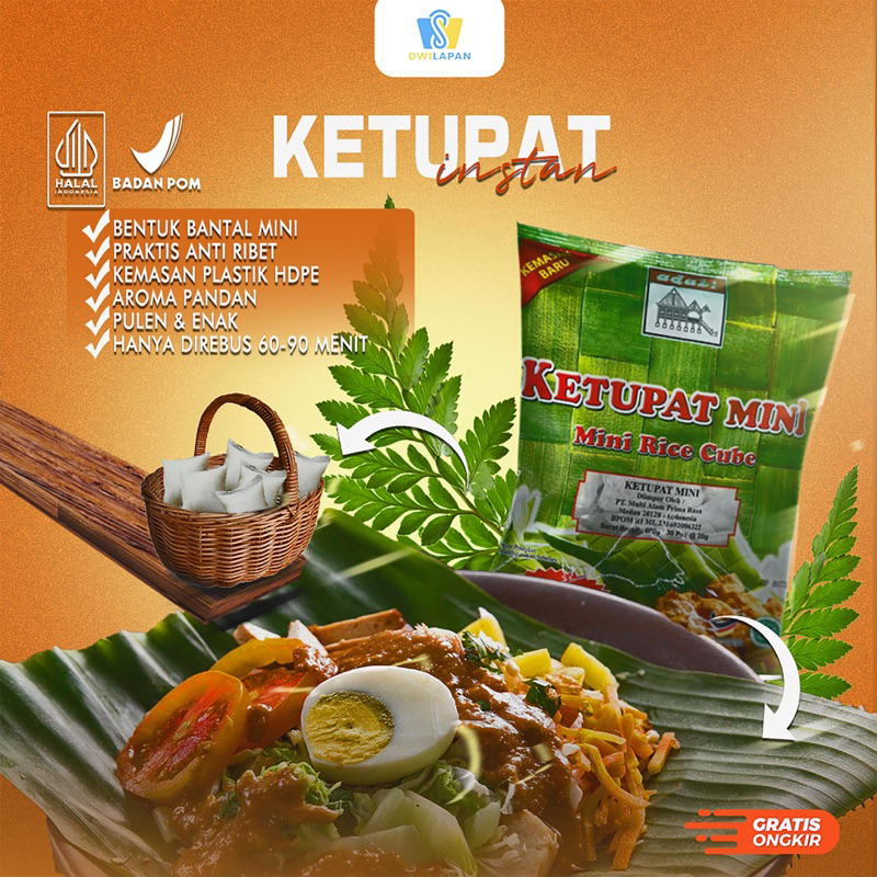 

Ketupat Mini Adabi Instan isi 30x 20gr - Rice cube wangi pandan instant