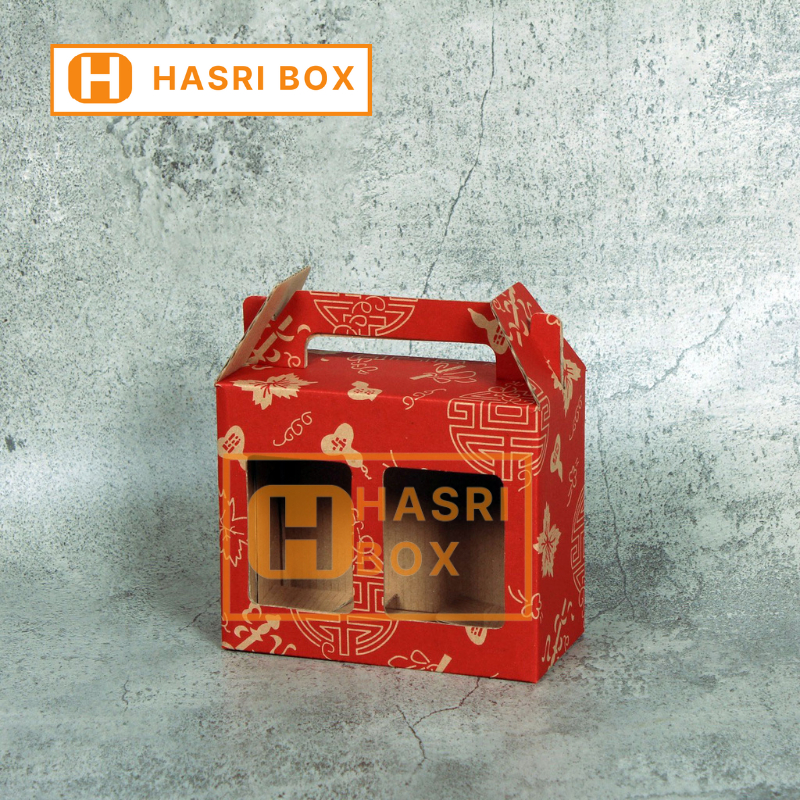

( 10 Pcs ) Kardus Jinjing Box Dus Toples Jar Sambal 250ml Isi 2 Imlek Dus Tenteng Kotak Packaging Hampers Parcel Cny Sincia