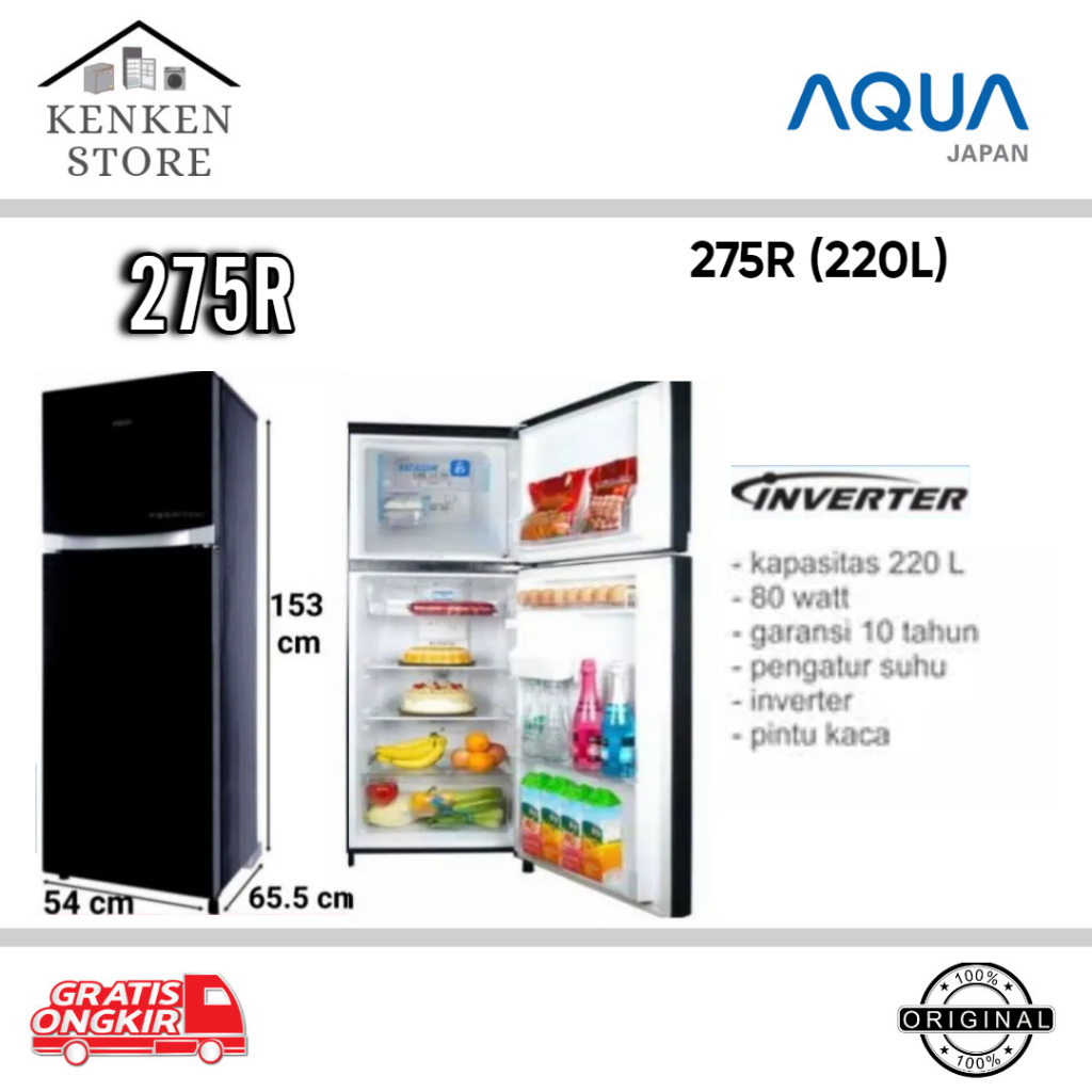 KULKAS AQUA 2 PINTU  275R LEMARI ES 2 PINTU