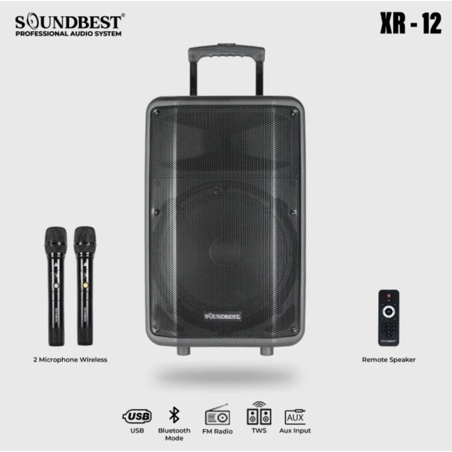 Speaker Portable Wireless Soundbest XR 12 Original 12 inch SOUNDBEST