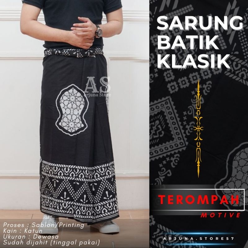 Sarung Batik Motif Terompah Nabi Sarung Batik Palaikat Pria Dewasa Kain Katun.