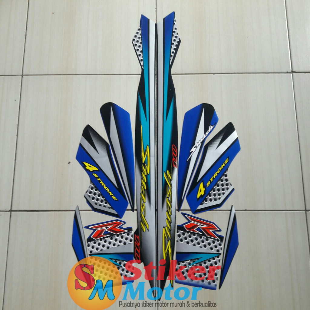 sticker motor smash 110r 2006 hitam biru