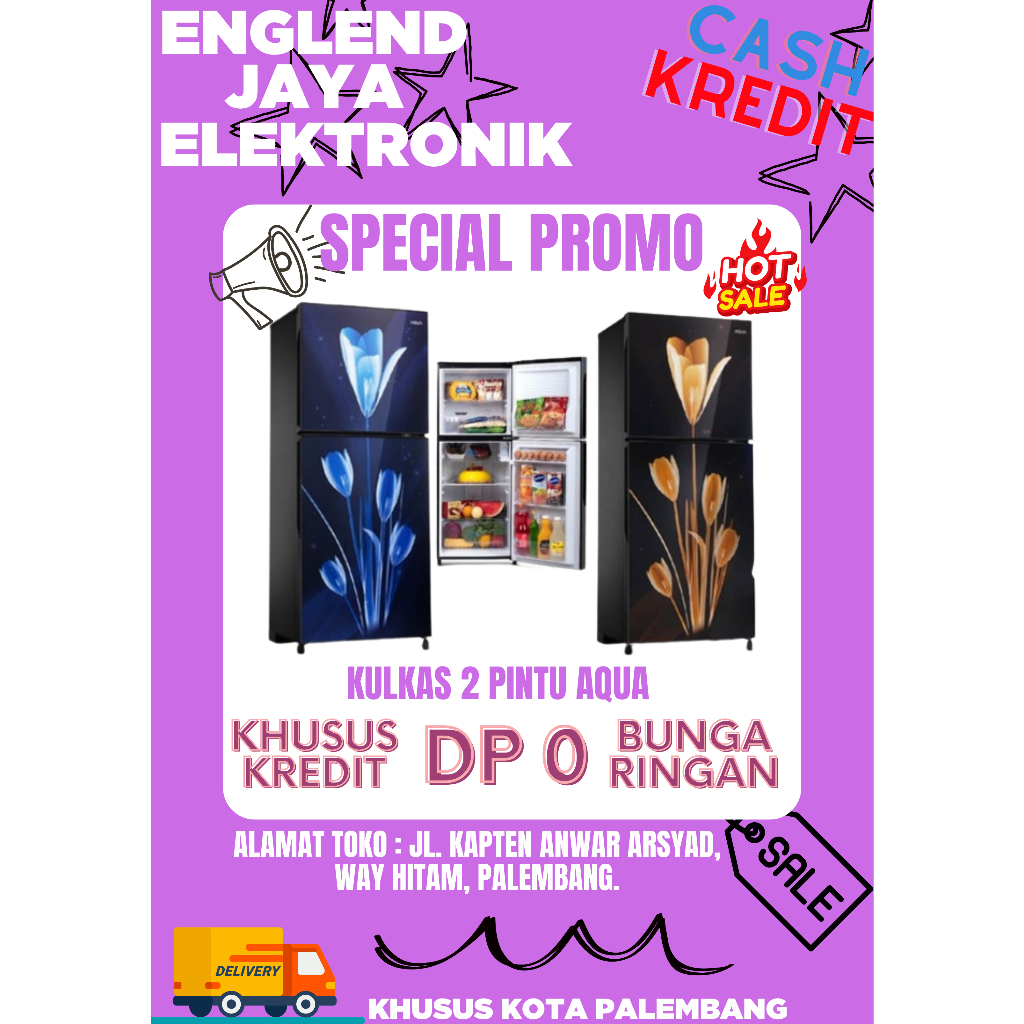 KULKAS AQUA 2 PINTU D261LB TERMURAH PALEMBANG
