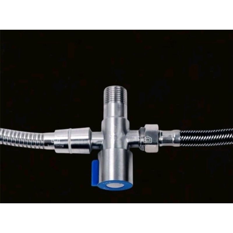 Stop Kran air stop kran kloset Cabang T Murah stainless Kran air Shower keran Tee Double / Singel Ca