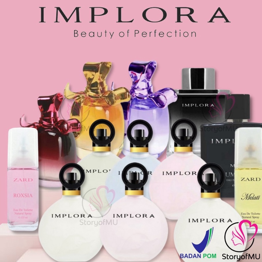 V44859 IMPLORA Parfum Bebek Angsa  Swan Perfume Eau De Toilette  Ribbon Pita Ungu Pink Gold  Man Lum