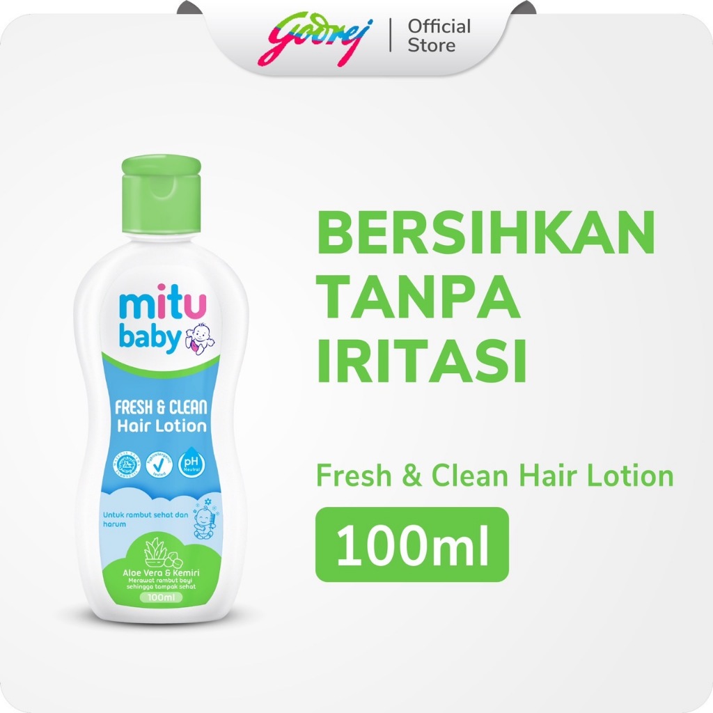 Mitu Baby Hair Lotion Aloe Vera & Kemiri 100ml - Minyak Rambut Bayi