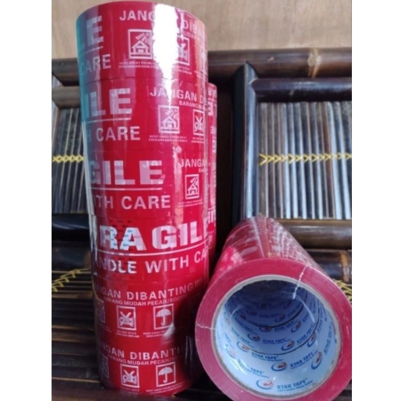 

lakban selotip fragile jangan dibanting murah ekonomis