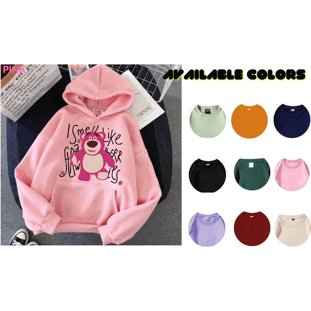 Hoodie Sweater Anak Laki Laki & Perempuan Lotso Smelt Hudi Anak Unisex Bahan Fleece Usia 5-12 Tahun