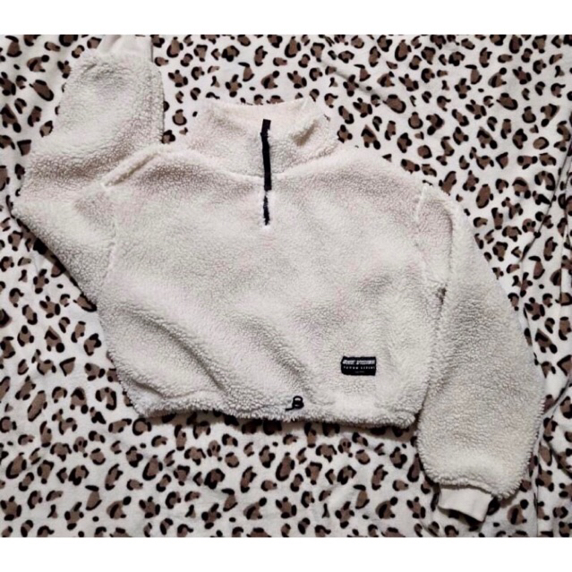 H&M Fleece Turtleneck Sweater Crop Top