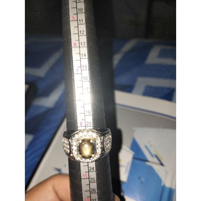 CINCIN PERMATA NATURAL BLACK SAPPHIRE STAR