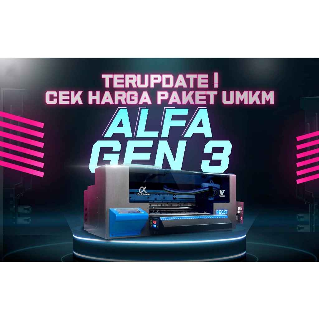 PRINTER DTF RIECAT ALFA | PRINTER SABLON KAOS DTF | MESIN DTF A3+ Lebar 33 cm