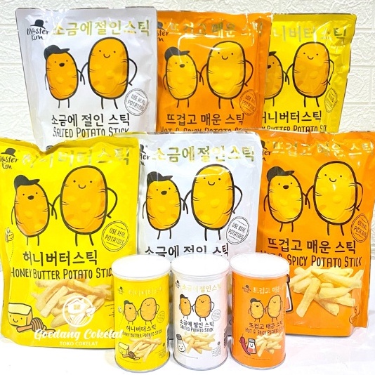 

Baru Master Kim Potato Snack Stick Salted Hot Spicy Honey Butter Potato Chips Stick French Fries 8 7 Gram gr Murah