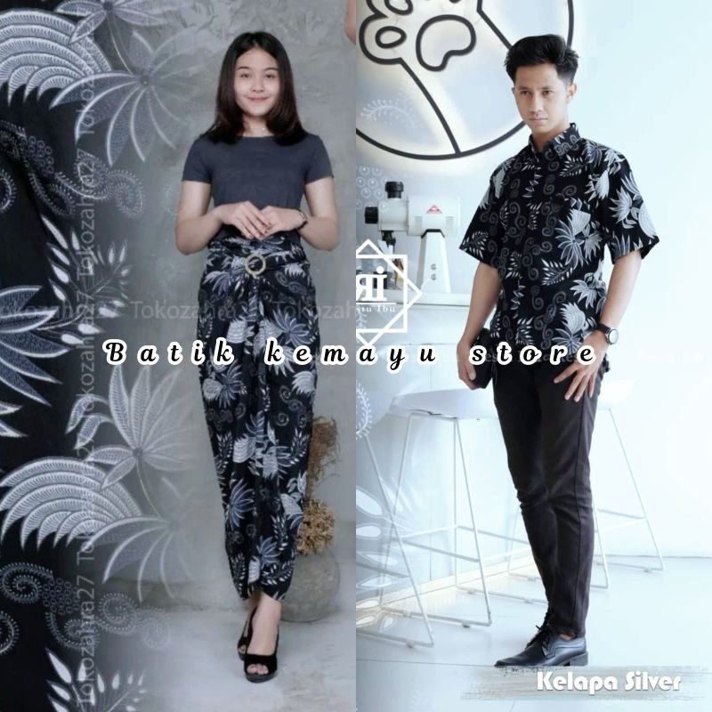 Batik couple rok lilit / Batik lengan pendek