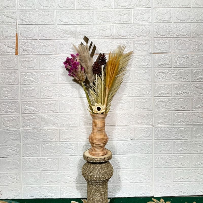 paket mini bunga kering hiasan meja kerja/ruang tamu