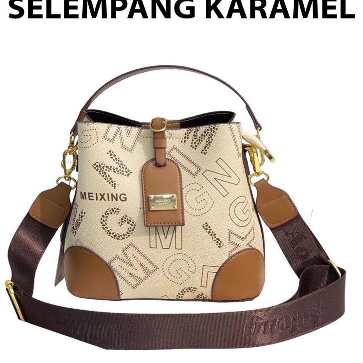 Penawaran Terbatas Jangan Sampai Kehabisan AOLONG Karamel Tas Selempang Wanita Fashion Terbaru Bahan