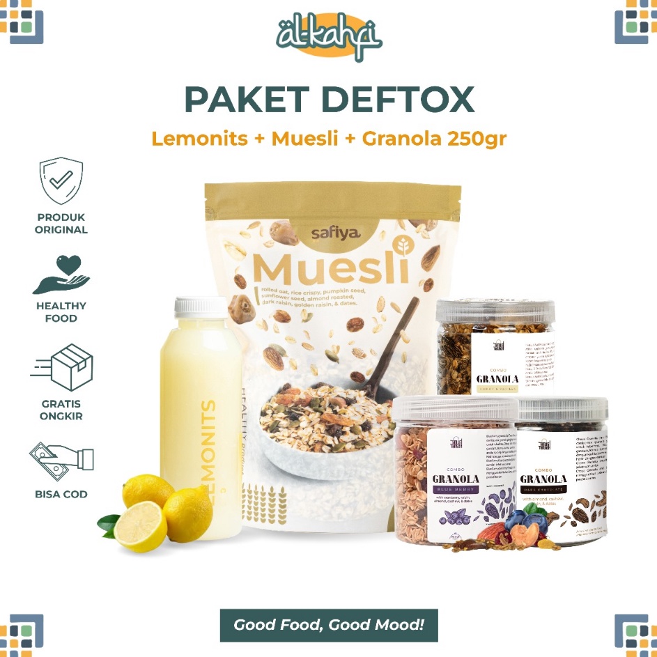 

Best Seller DEFTOX 3 in 1 Lemonits Muesli 5gr Granola 25gr Diet Defisit Kalori Detox Bundles Sari Lemon Harga Murah