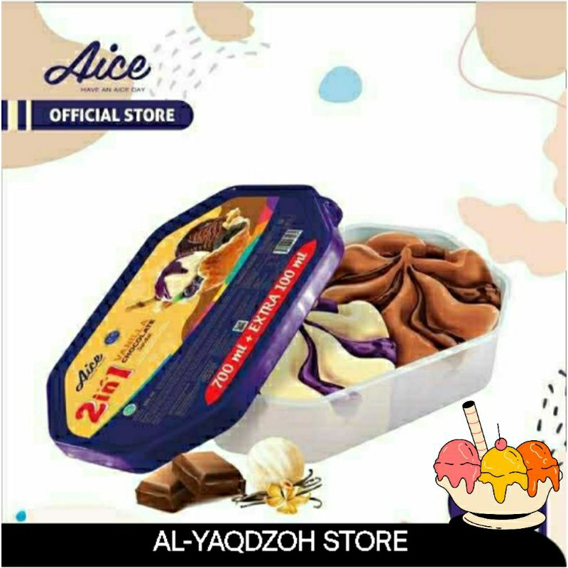 

Aice Ice Cream 2in1 - Vanila Cokelat 800ML