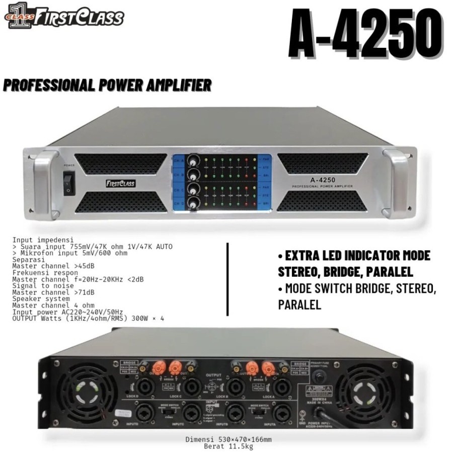 Power Amplifier Firstclass A-4250 Power Ampli FC A4250