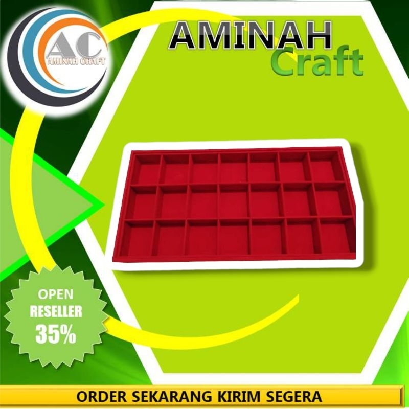 Asesoris Kotak display etalase toko emas full bludru by Aminah Craft