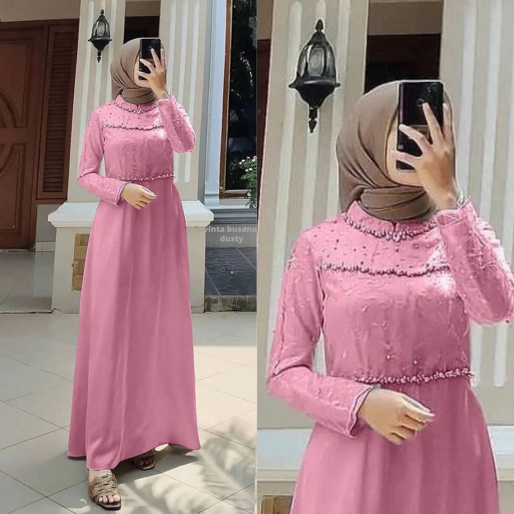 TIARA DRESS - DRESS POLOS KOMBINASI BRUKAT // OUTFIT KONDANGAN SIMPLE TERBARU