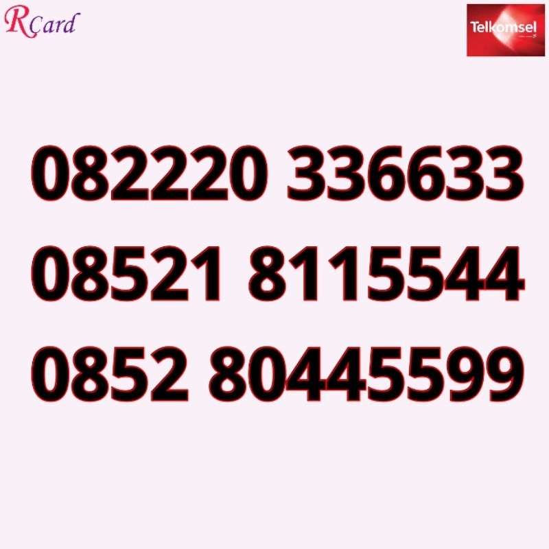 Nomor Cantik Simpati Telkomsel AABBAA AABBCC 336633 115544 445599