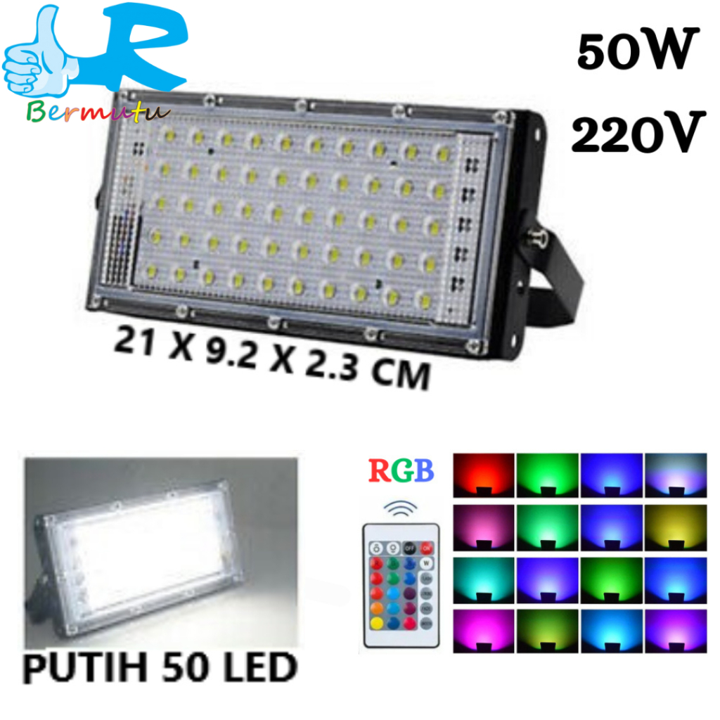 Lampu Sorot LED 50w RGB Floodlight led 50 W Tembak Sorot 50watt SLIM WARNA WARNI MURAH FLASH SALE