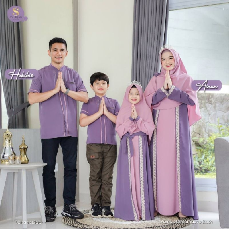 [READY STOK] warna DEEPMAUVE BLUSH. sarimbit keluarga HABIBIE AINUN. siap kirim