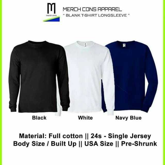 Kaos polos merchons 24s lengan panjang