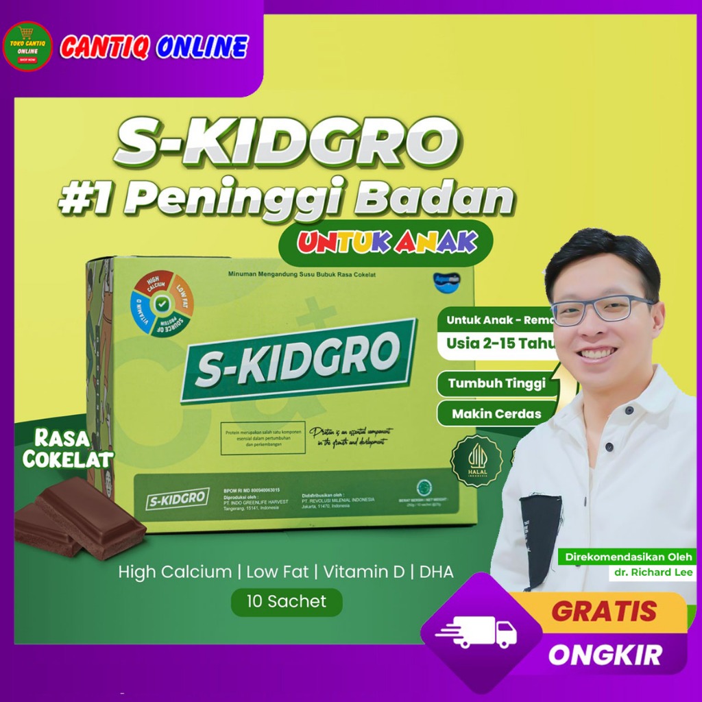 

S-Kidgro Susu Peninggi Badan Anak Low Fat