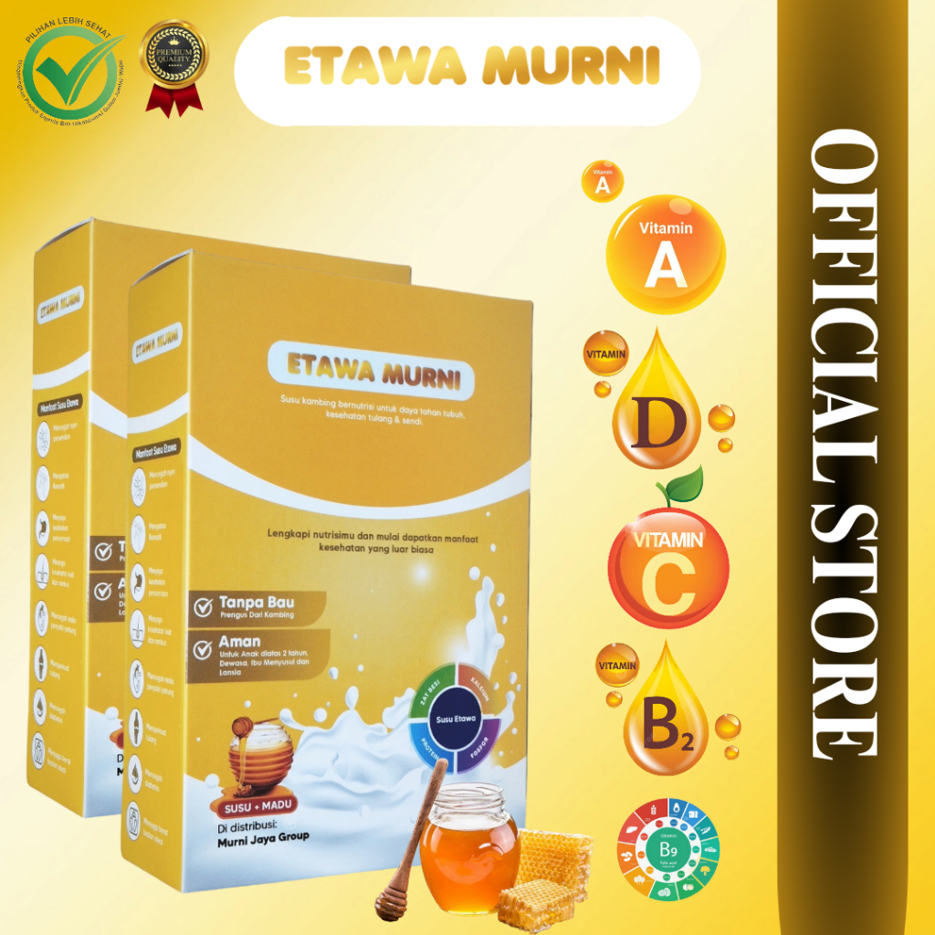 

ETAWA MURNI PAKET HEMAT 2 BOX SUSU PREMIUM BERNUTRISI BAGUS UNTUK KESEHATAN TULANG & SENDI