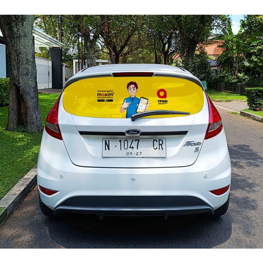 FREE DESAIN - Stiker  Oneway Vision Ford Fiesta - Stiker tembus pandang Kaca Belakang Ford Fiesta
