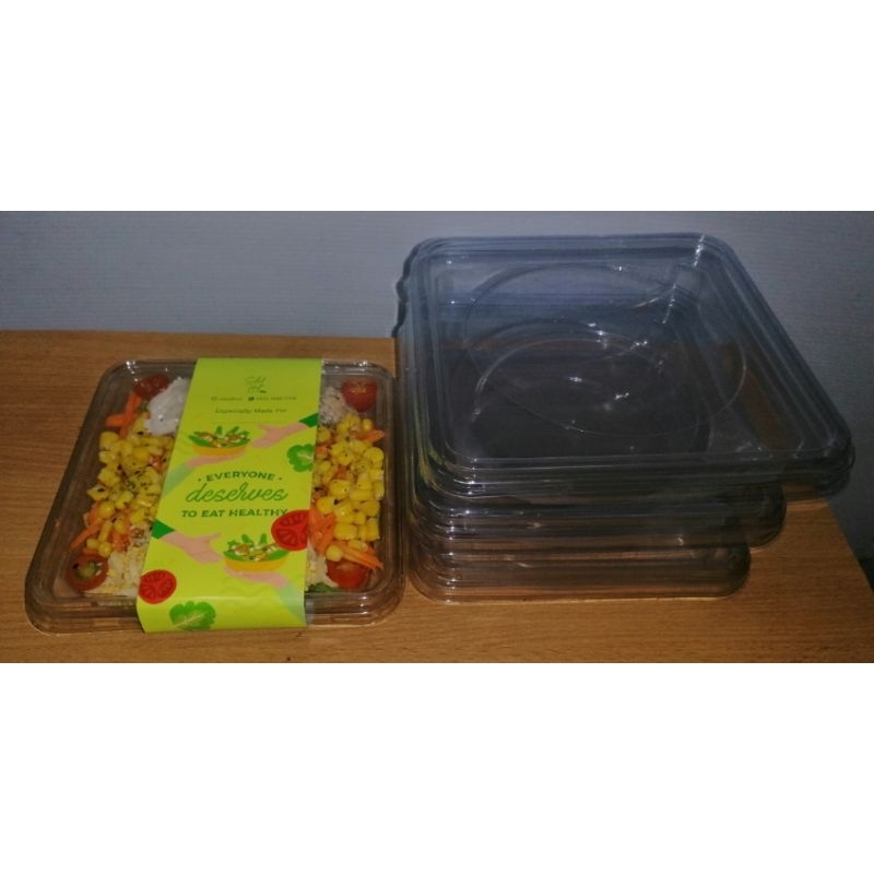 Kotak Salad CMM Mika box Pet Salad Box750ml isi 50set