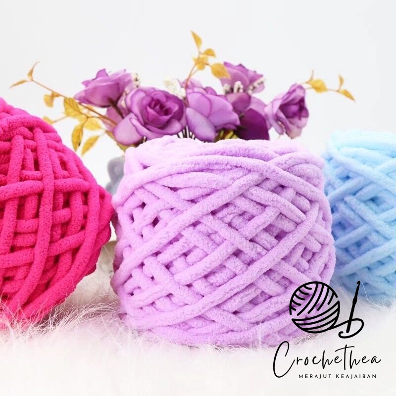 Benang Rajut Chenille 100 Gram untuk Selimut Sweater Boneka