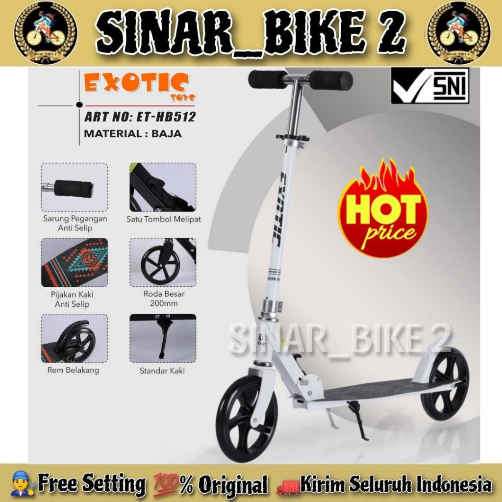 Scooter EXOTIC ET HB 512 Otoped Manual Anak Dewasa Max 100 Kg