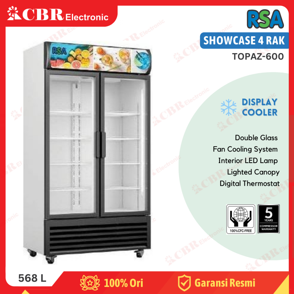 Showcase Display Cooler RSA 4 Rak TOPAZ-600