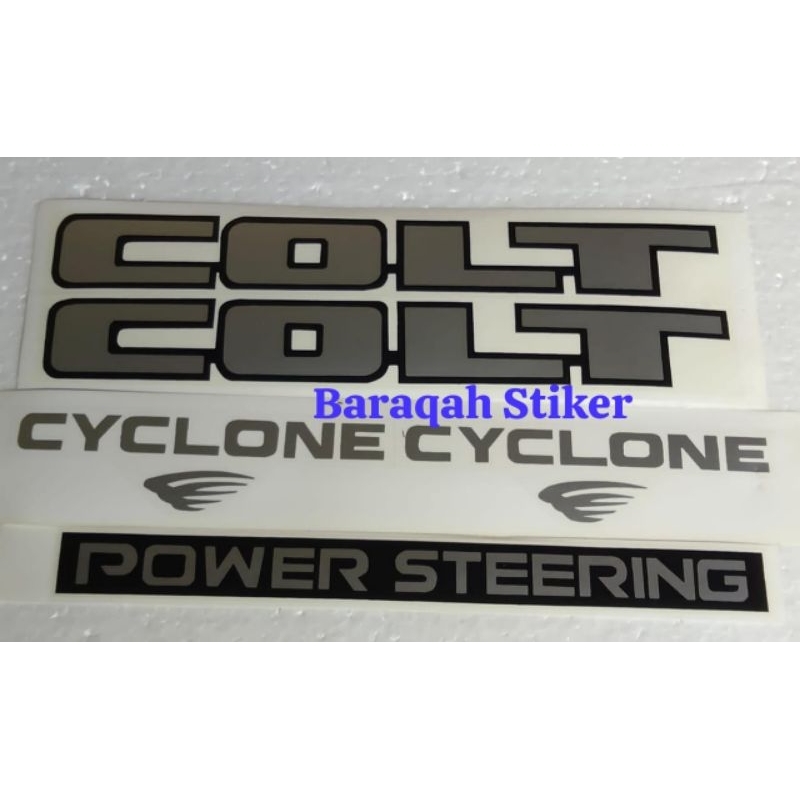 striping stiker mobil tulisan Colt Cyclone power steering