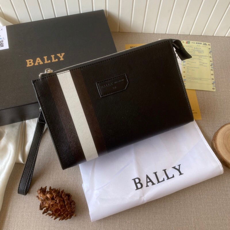 TAS HANDBAG PRIA BALLY LEATHER SAFFIANO MEN CLUTCH IMPORT PREMIUM AAA QUALITY FREE BOX