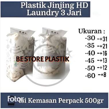 Plastik Jinjing HD Laundry jinjing 3 jari Plastik Loundry Kiloan 1/2kg
