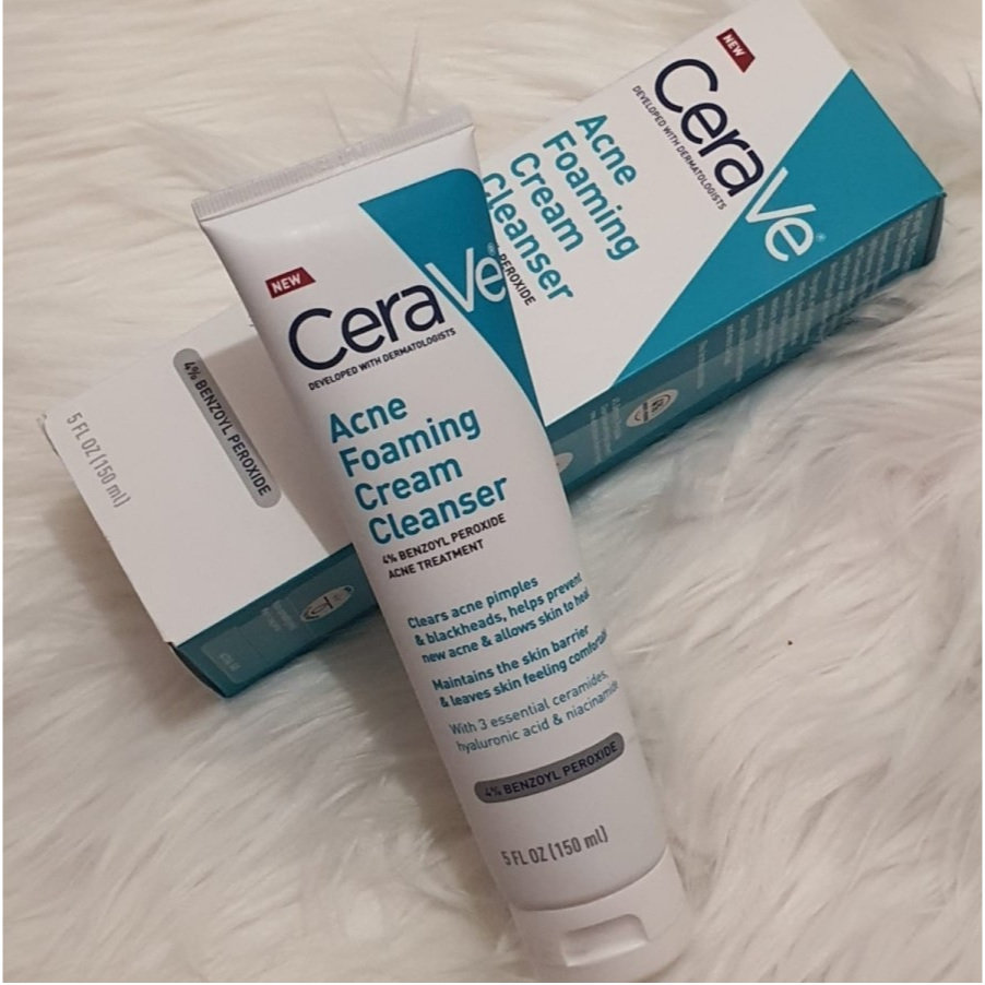 CeraVe Acne Foaming Cream Cleanser - Acne Treatment Face Wash, 150ml