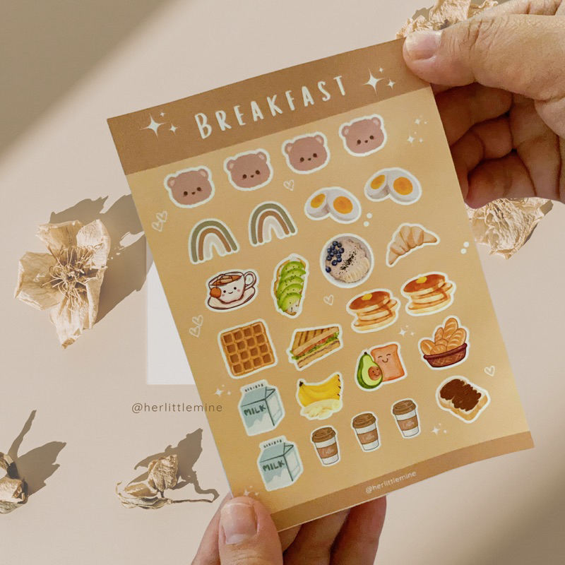 

[HERLITTLEMINE] STICKER FOR JOURNALING. STICKER KISS CUT. EDISI BREAKFAST.
