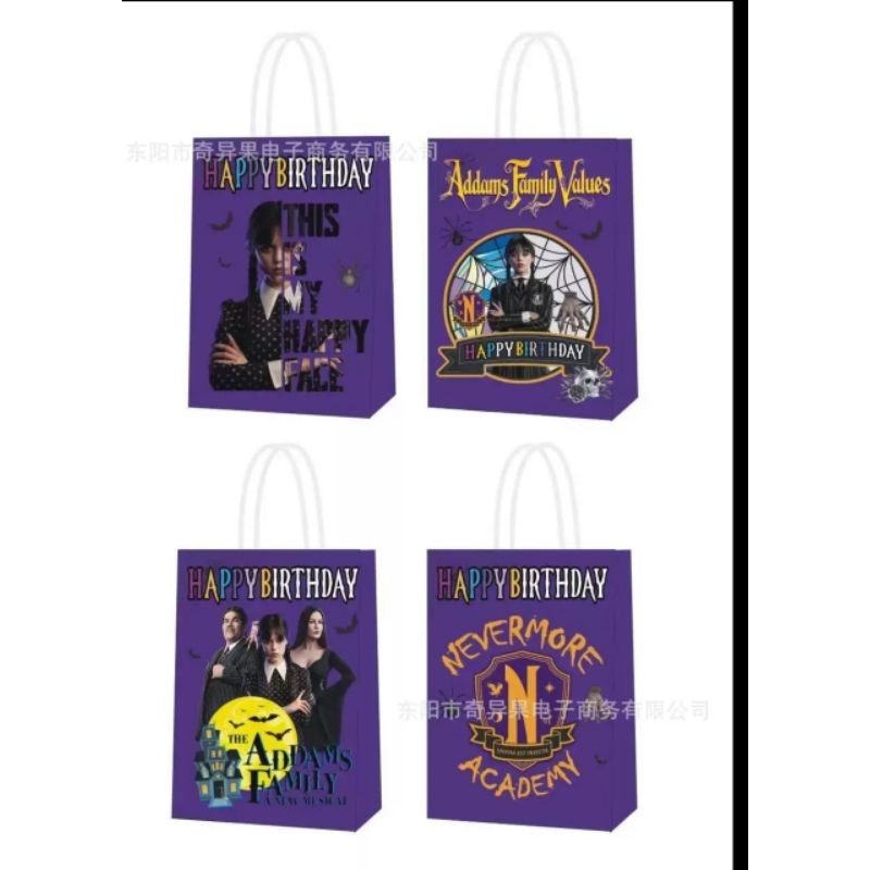 

Paper bag wednesday keren / tas souvenir wednesday / goodie bag Kraft Kertas / Tas Snack Hampers Kantong Kado untuk ulang tahun ultah cute lucu
